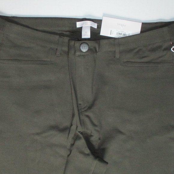 Dark Green Skinny Ankle Pants Stretch Rayon Fabric LC Lauren Conrad Sz 18 NWT - Picture 3 of 9